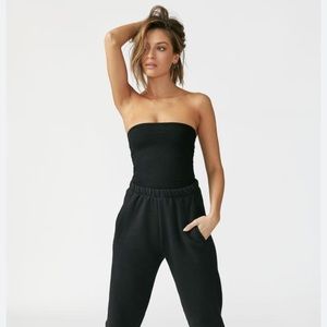 Joah brown black flex rib tube top